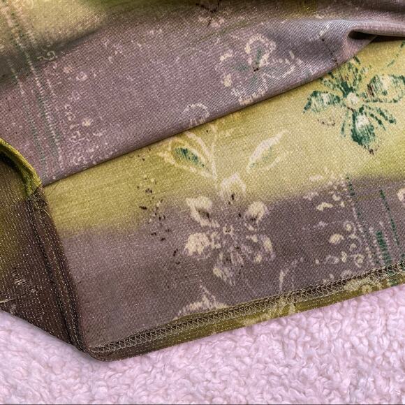 Studio C Green Floral Print Sparkle Tank 14/16 - Picture 3 of 8